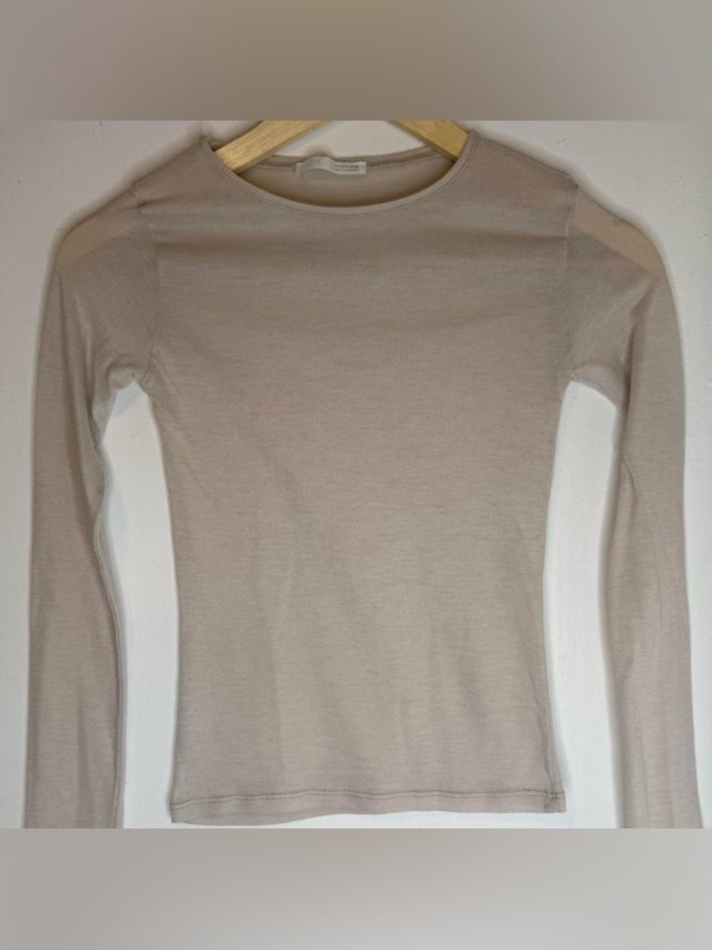 Zara Mesh Women's Long Sleeve Beige Top XS